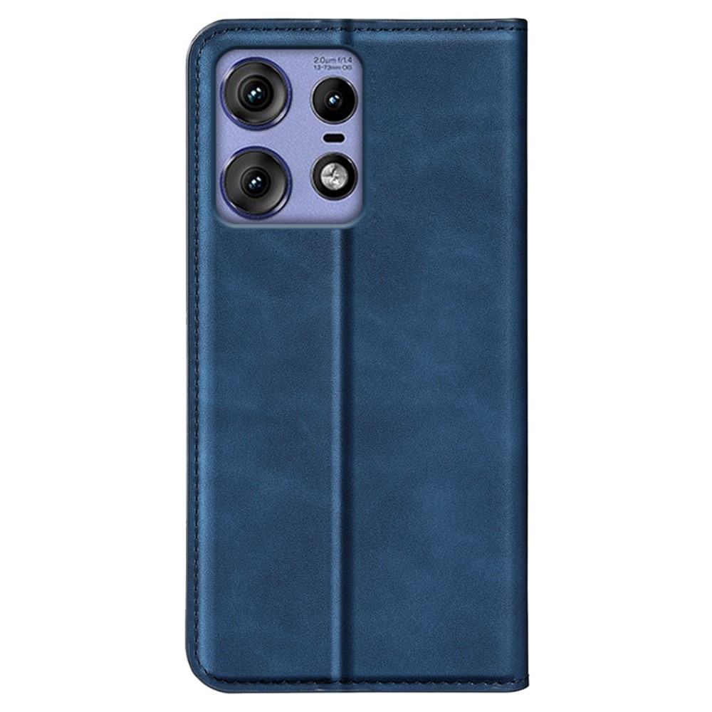  Motorola Edge 50 Pro 5G Retro Läder Flip Fodral Blå