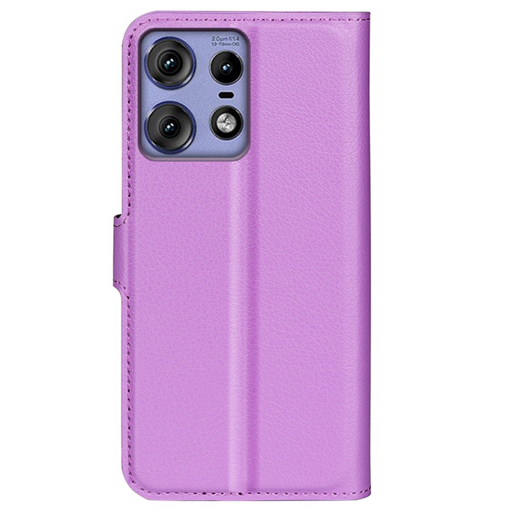  Motorola Edge 50 Pro 5G Litchi Läder Fodral Lila