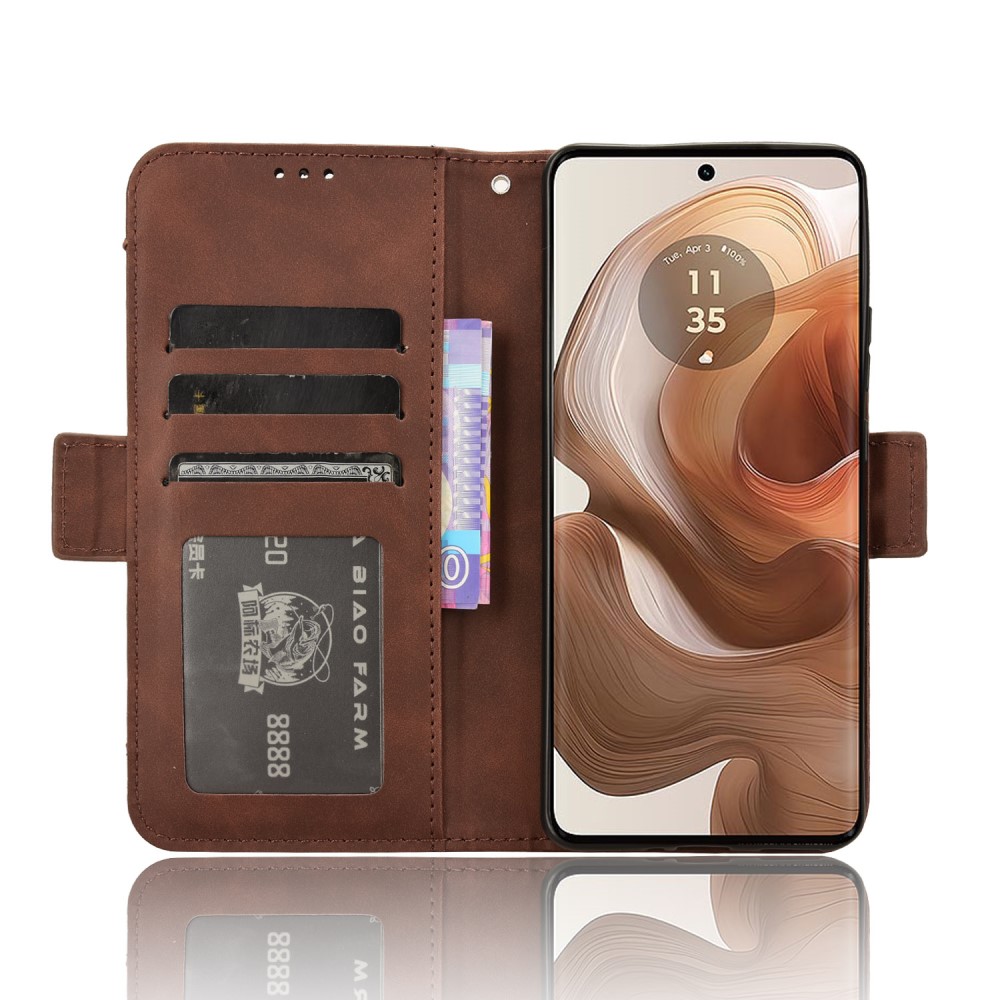  Motorola Edge 50 Ultra 5G Fodral Med Avtagbart Kortfodral Brun