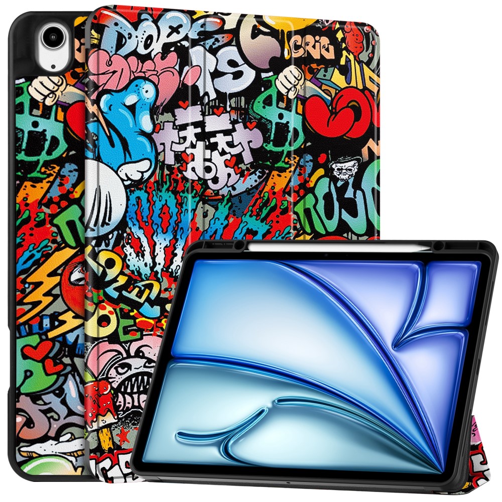  iPad Air 13 2026-2024 Tri-Fold Fodral Med Pennhållare Grafitti