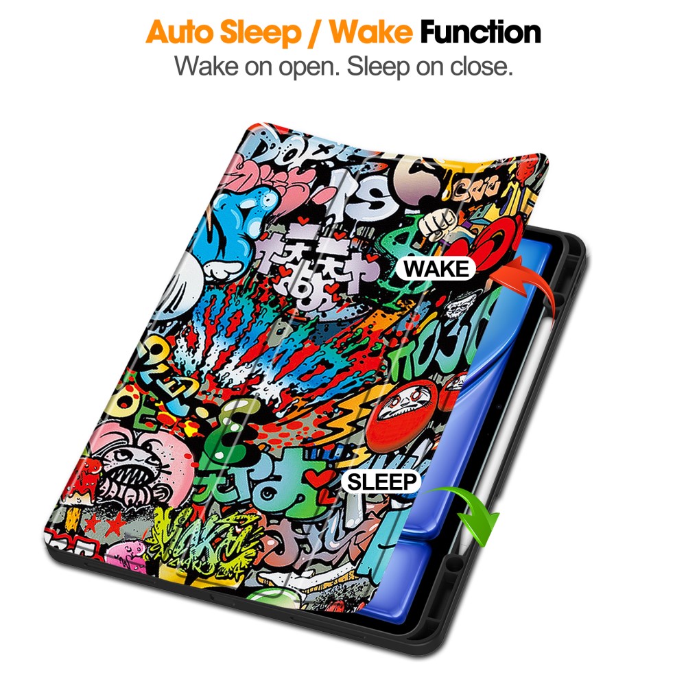 iPad Air 13 2026-2024 Tri-Fold Fodral Med Pennhållare Grafitti