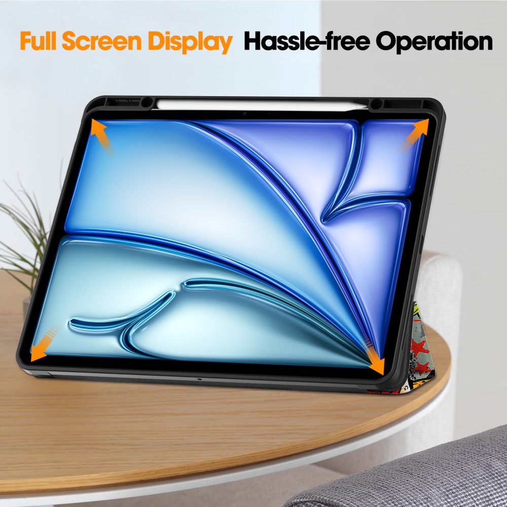  iPad Air 13 2026-2024 Tri-Fold Fodral Med Pennhållare Grafitti