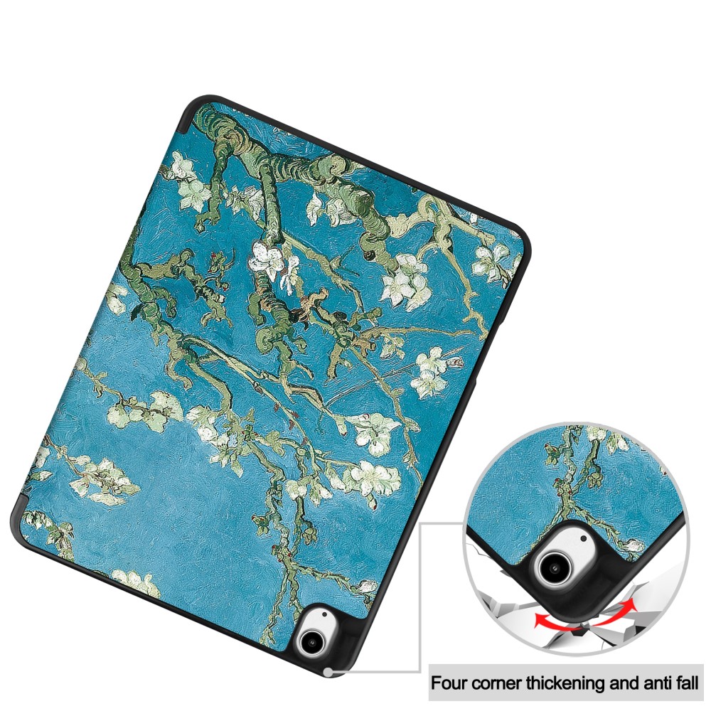  iPad Air 13 2026-2024 Tri-Fold Fodral Pennhållare Peach Blossom