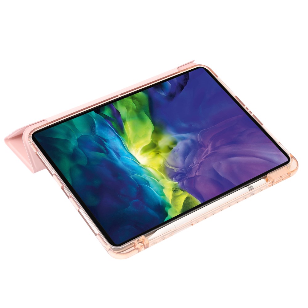  iPad Pro 13 2025/2024 Tri-Fold Fodral Med Penhållare Ljus Rosa