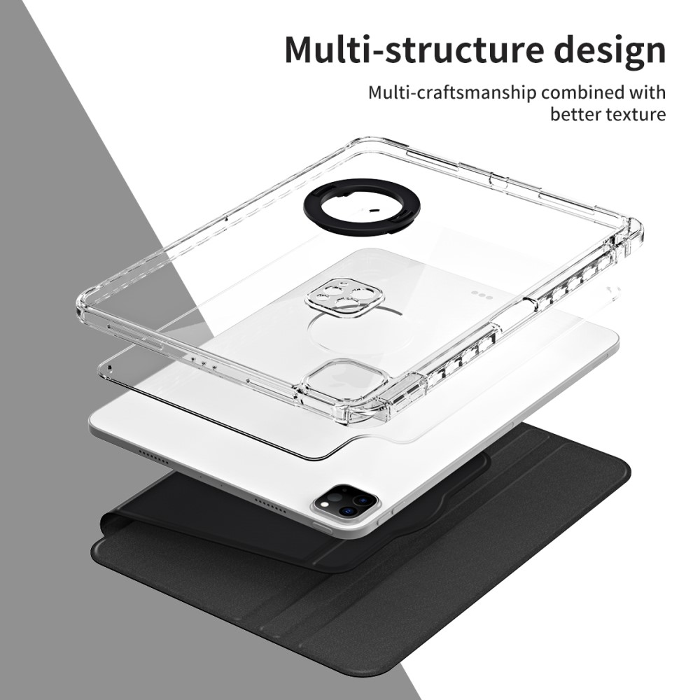  iPad Pro 13 2025/2024 Fodral Hybrid Rotation Penhållare Svart