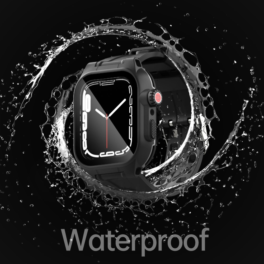 ShellBox ShellBox Armband Apple Watch 45 mm Vattentätt IP68 Skal Svart