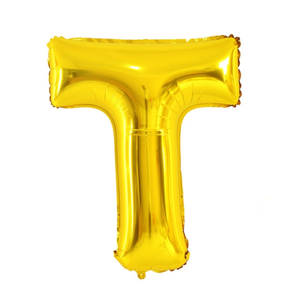  Bokstavsballong T 70 cm Guld
