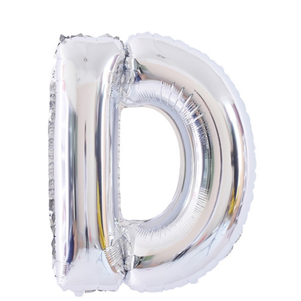 Bokstavsballong D 70 cm Silver