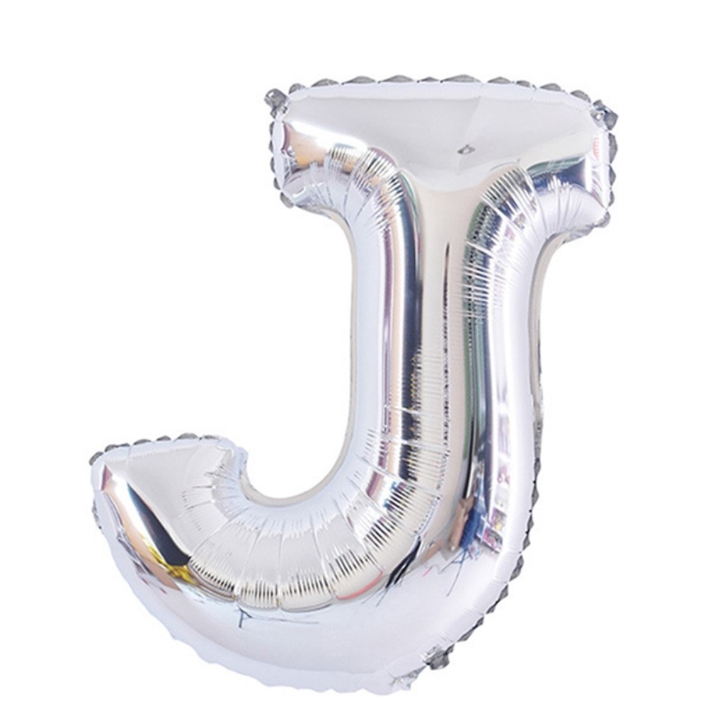  Bokstavsballong J 70 cm Silver