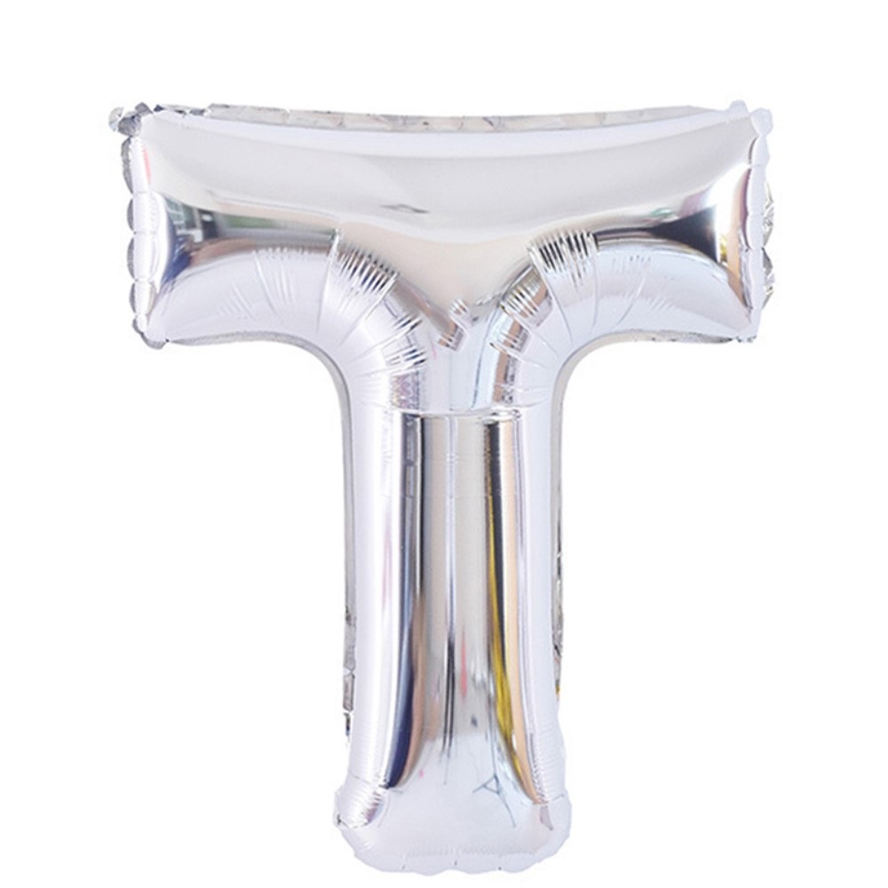 Bokstavsballong T 70 cm Silver