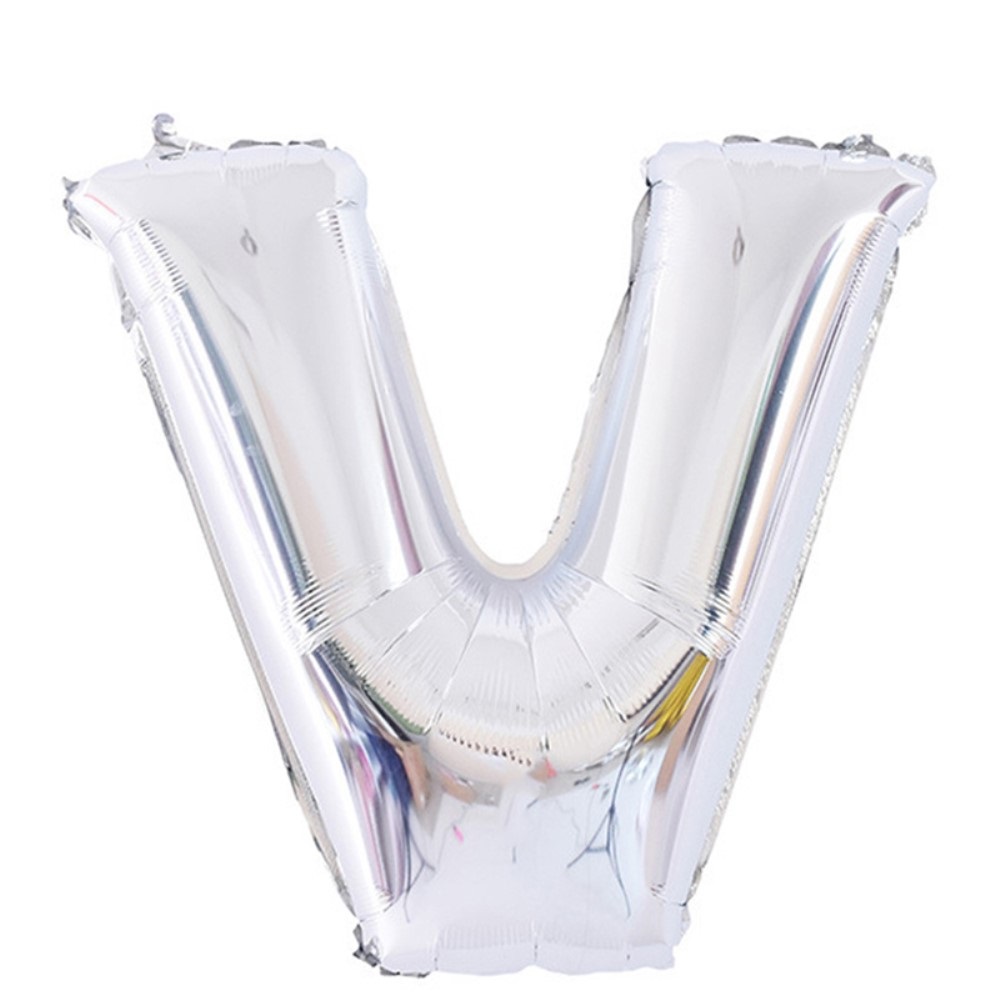  Bokstavsballong V 70 cm Silver