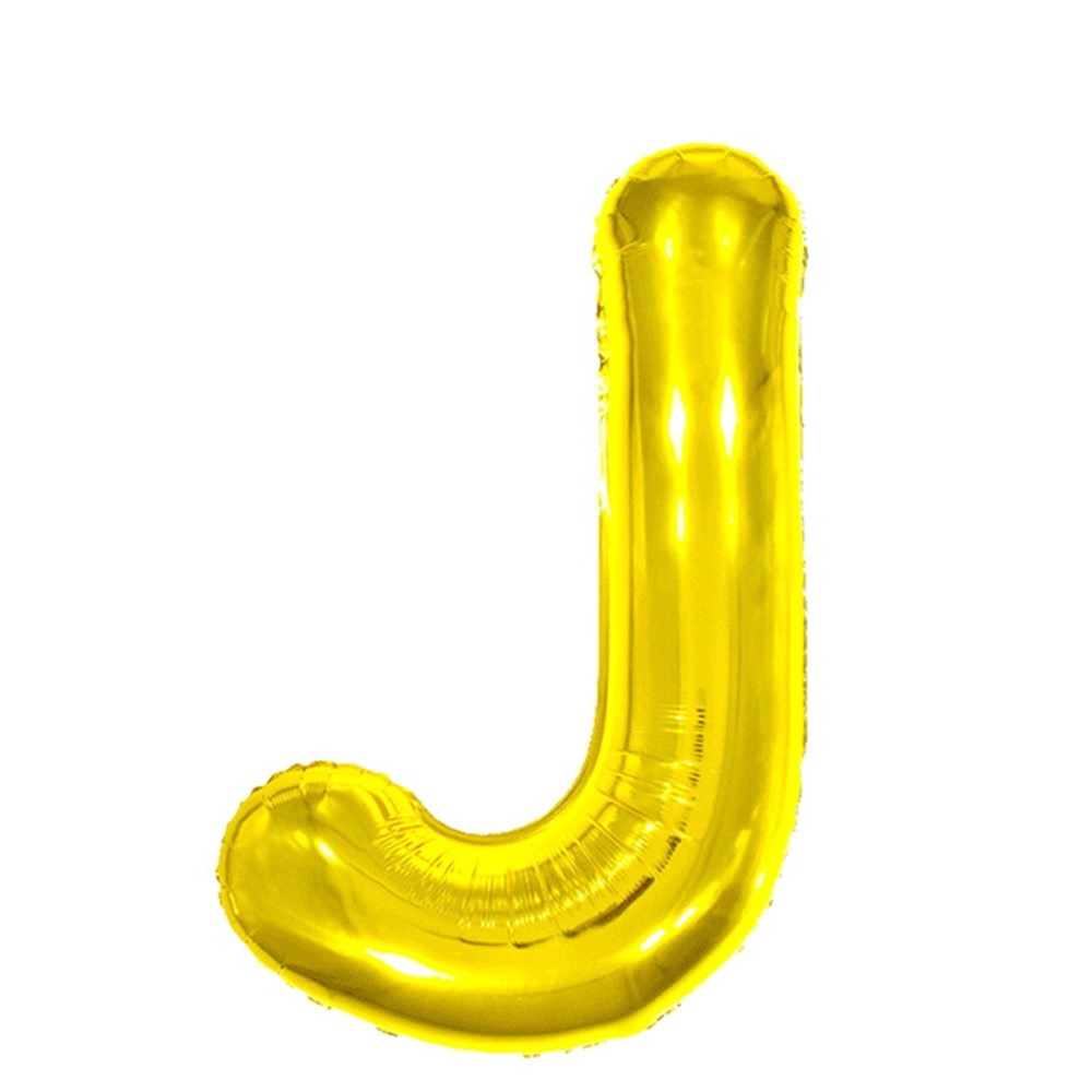 Bokstavsballong J 40 cm Guld