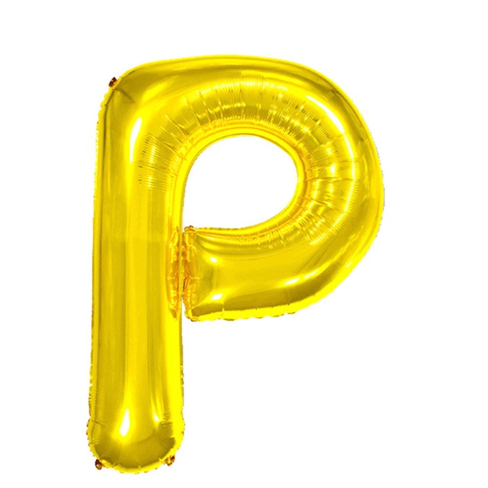  Bokstavsballong P 40 cm Guld