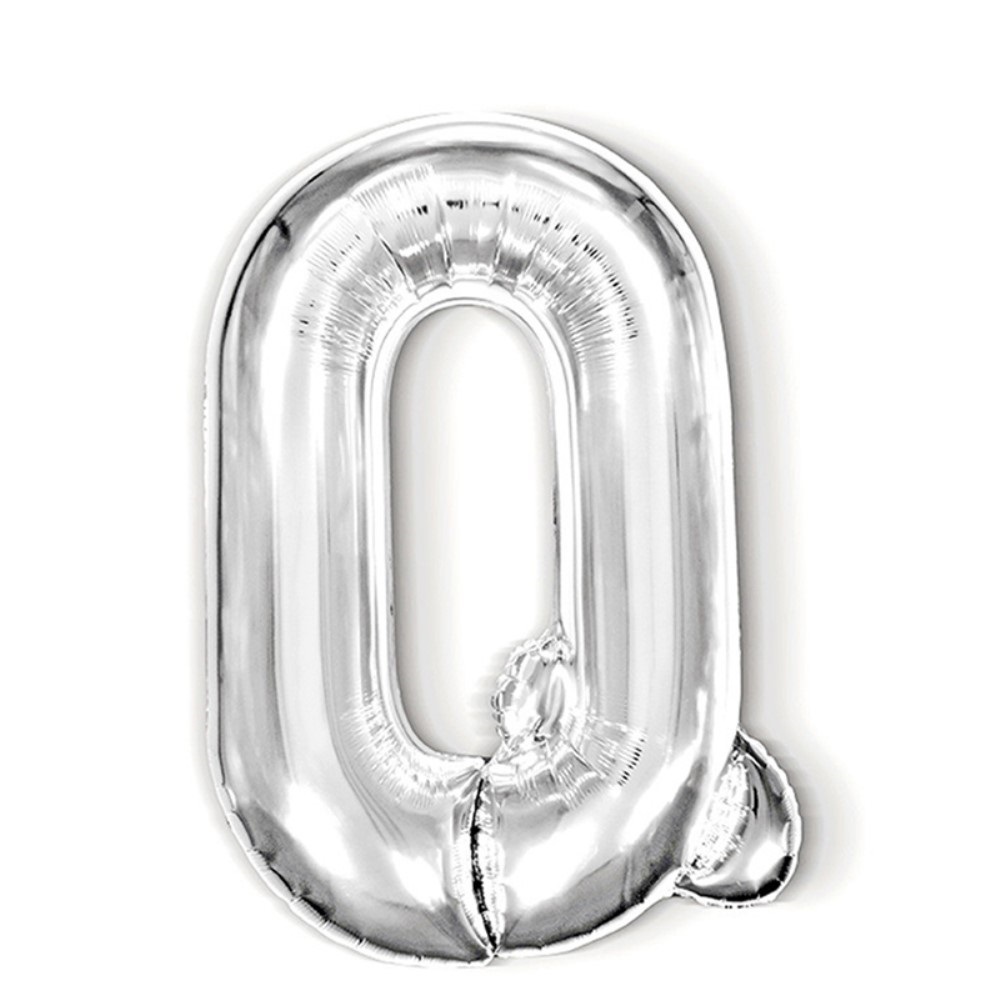  Bokstavsballong Q 40 cm Silver