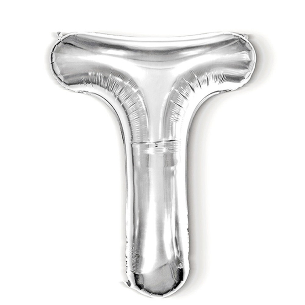  Bokstavsballong T 40 cm Silver