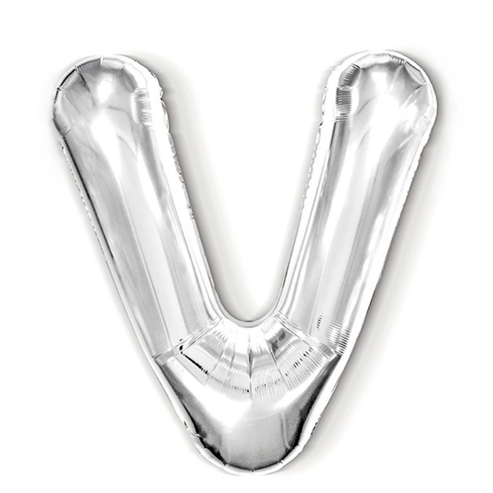  Bokstavsballong V 40 cm Silver
