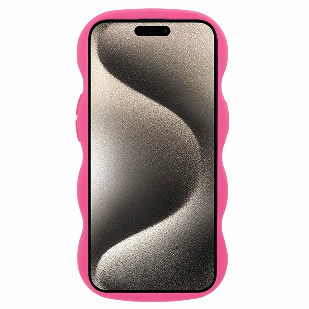  iPhone 15 Mobilskal Wavy Rosa