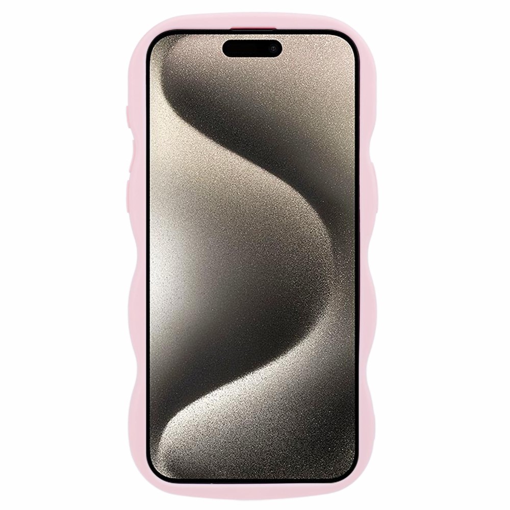  iPhone 15 Pro Max Mobilskal Wavy Ljusrosa