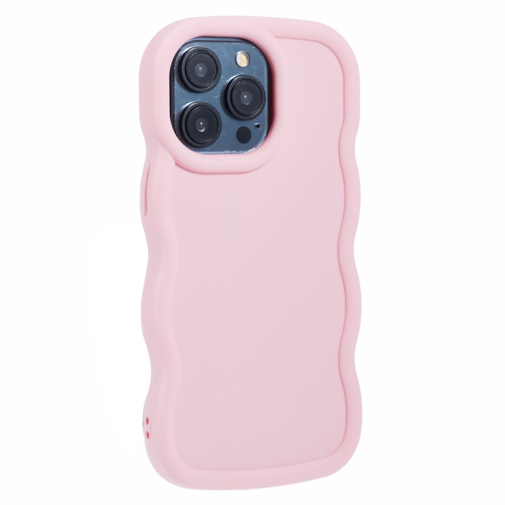  iPhone 15 Pro Mobilskal Wavy Ljus Rosa