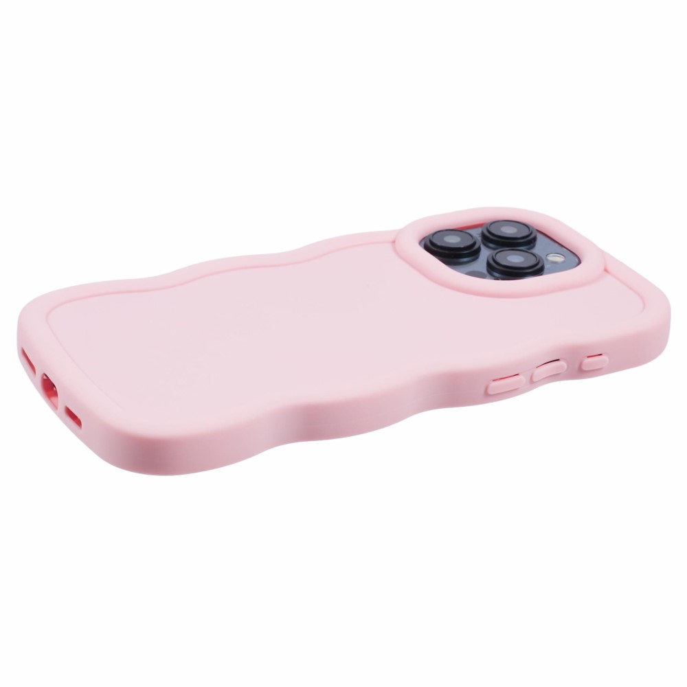  iPhone 15 Pro Mobilskal Wavy Ljus Rosa