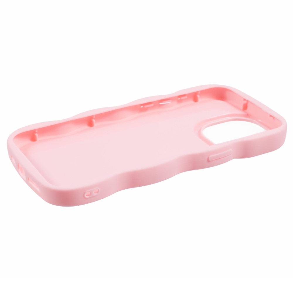  iPhone 14 Pro Max Mobilskal Wavy Ljus Rosa