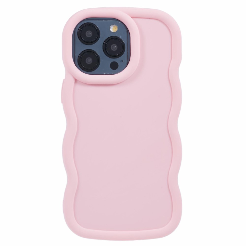  iPhone 13 Pro Max Mobilskal Wavy Ljus Rosa
