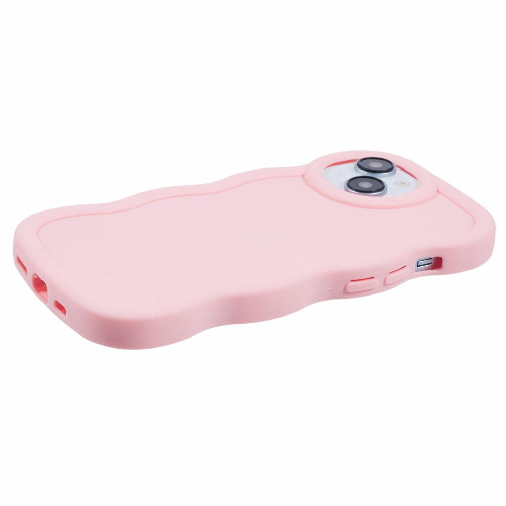  iPhone 14 Mobilskal Wavy Ljus Rosa