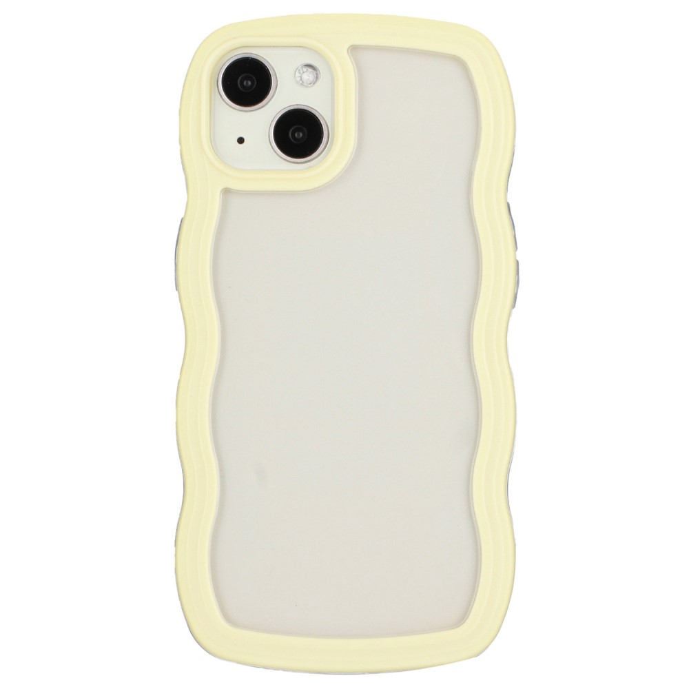 iPhone 14 Skal Wavy Hybrid Transparent/Gul