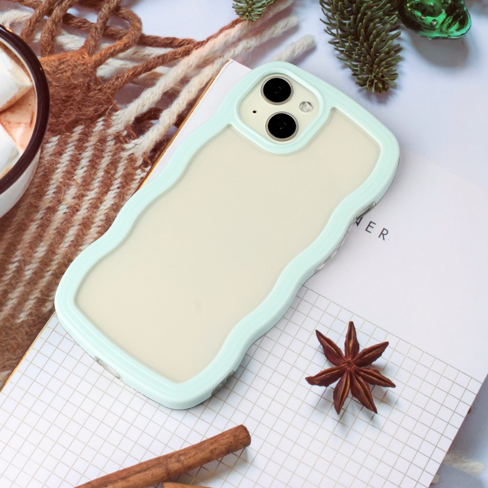  iPhone 14 Skal Wavy Hybrid Transparent/Grön