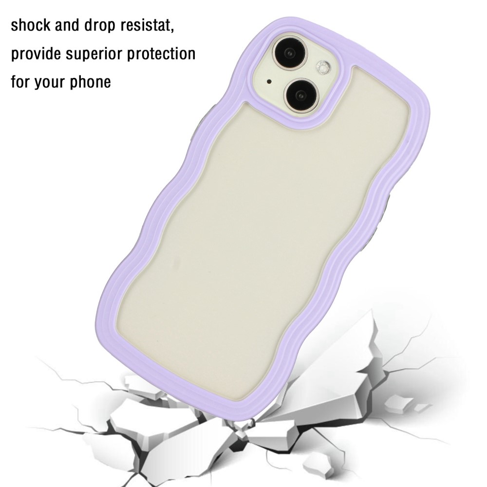  iPhone 14 Skal Wavy Hybrid Transparent/Lila