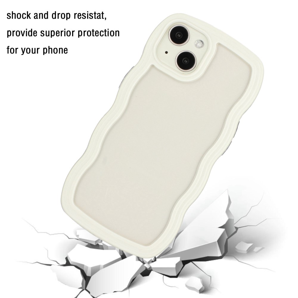  iPhone 14 Skal Wavy Hybrid Transparent/Vit