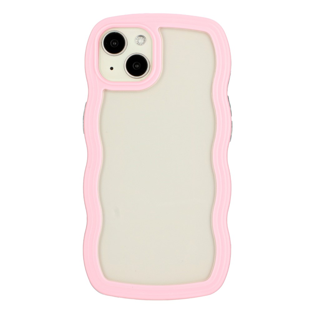  iPhone 15 Skal Wavy Hybrid Transparent/Rosa