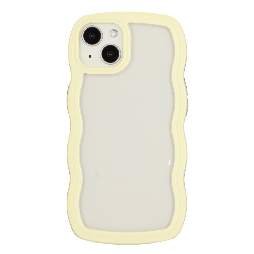  iPhone 15 Skal Wavy Hybrid Transparent/Gul
