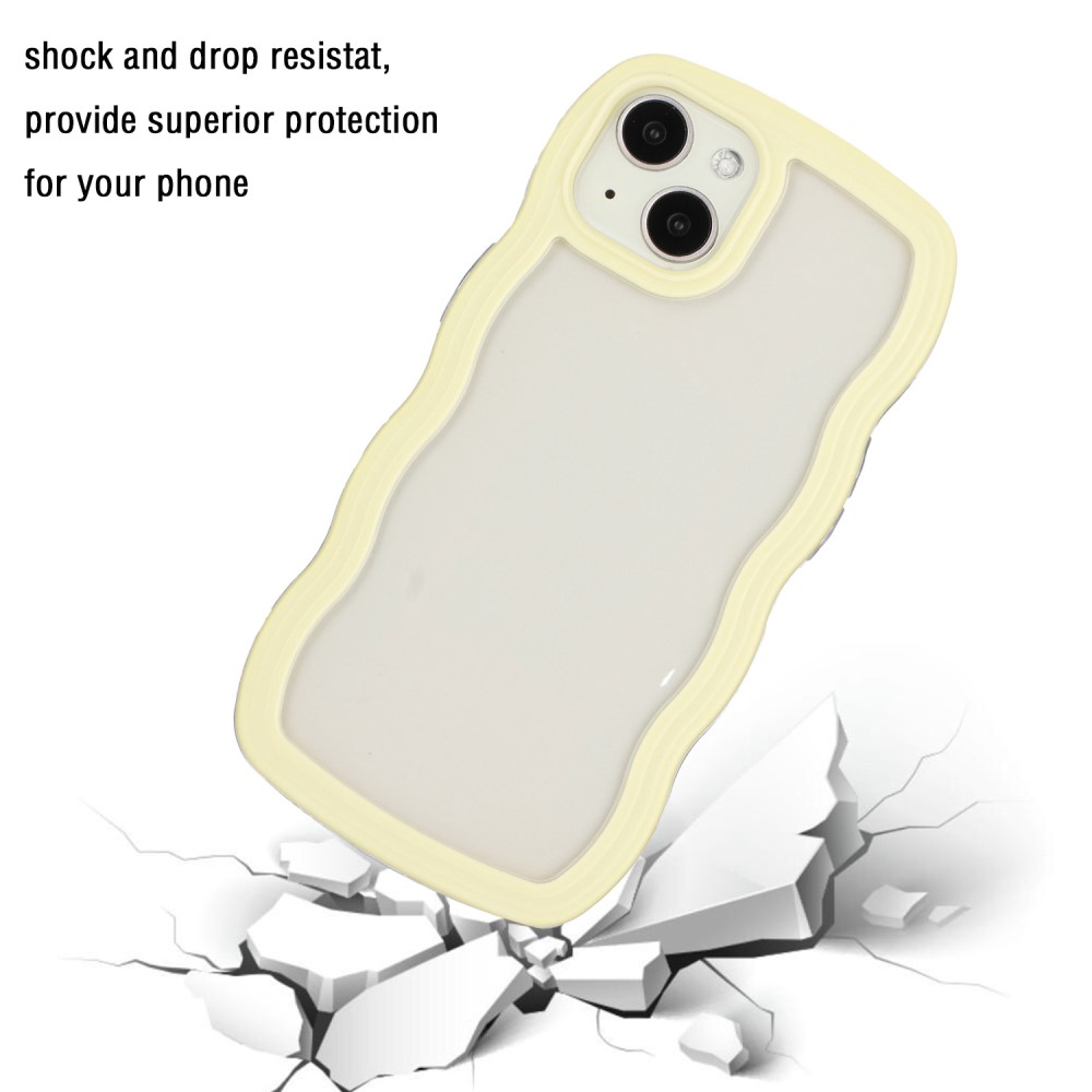 iPhone 15 Skal Wavy Hybrid Transparent/Gul