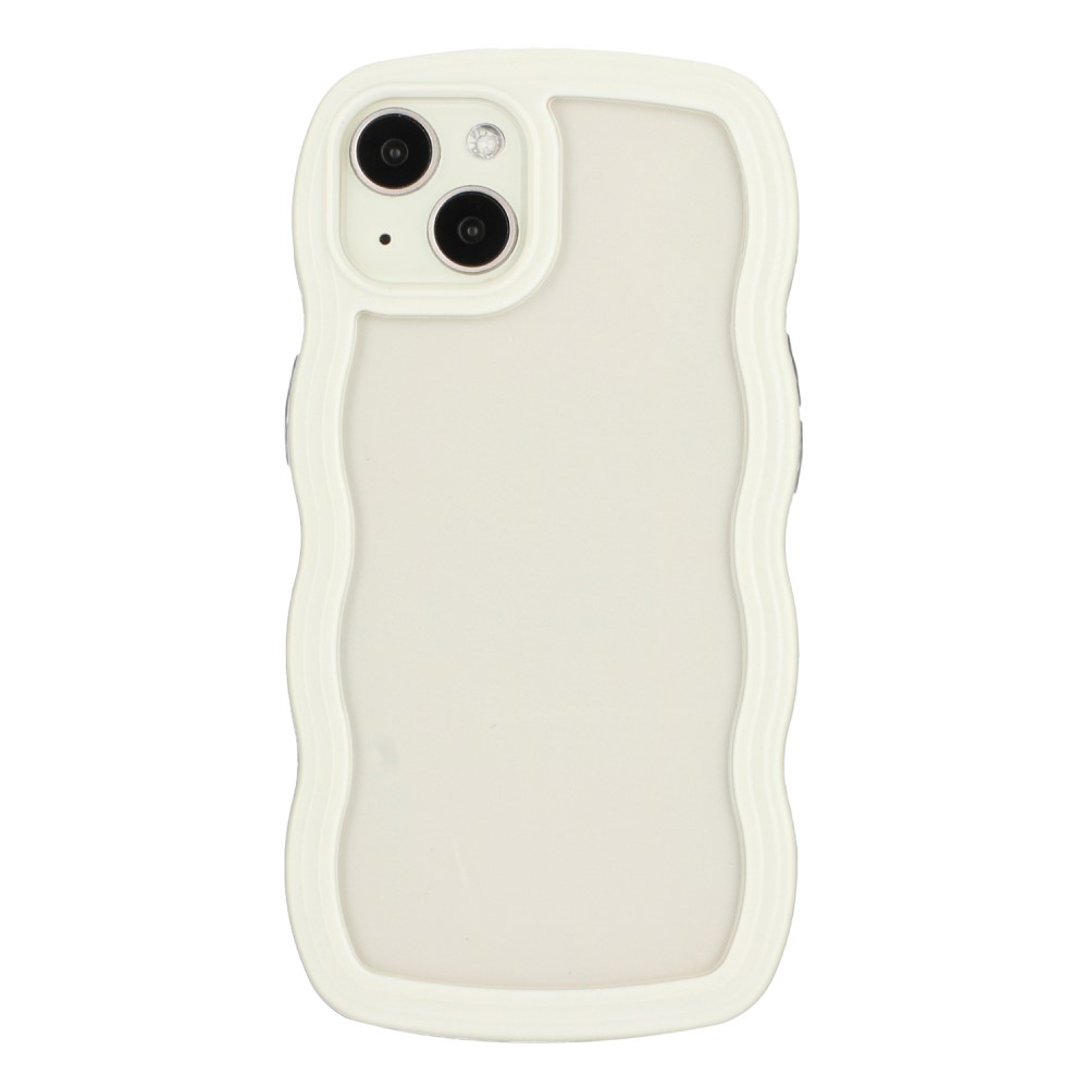  iPhone 15 Skal Wavy Hybrid Transparent/Vit