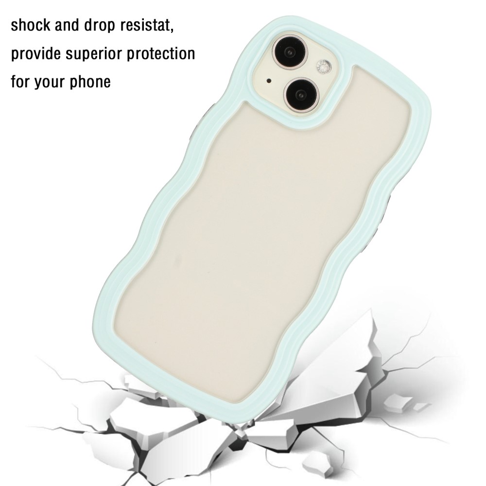  iPhone 15 Skal Wavy Hybrid Transparent/Grön
