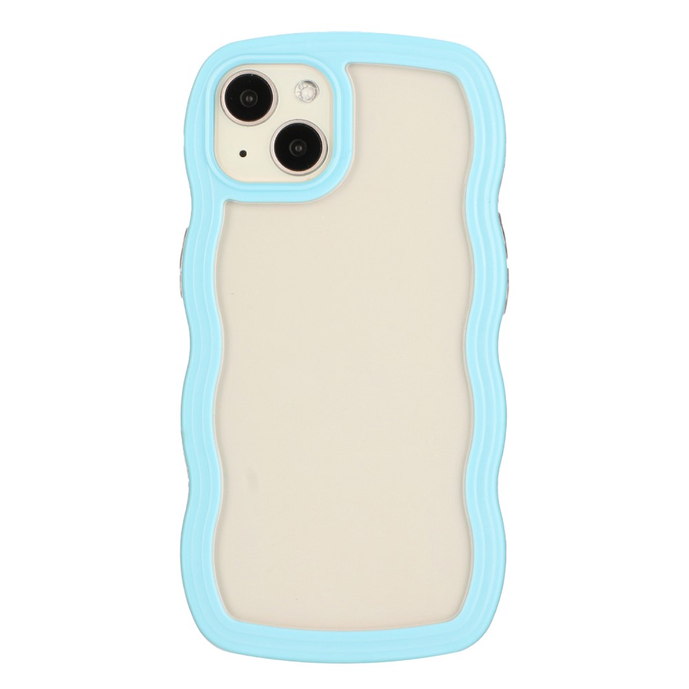  iPhone 15 Skal Wavy Hybrid Transparent/Blå