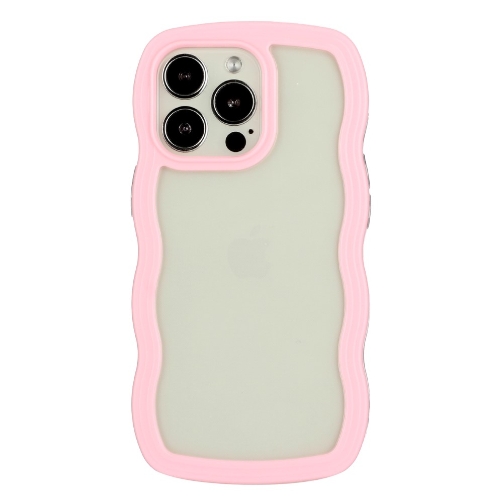  iPhone 15 Pro Max Skal Wavy Hybrid Transparent/Rosa