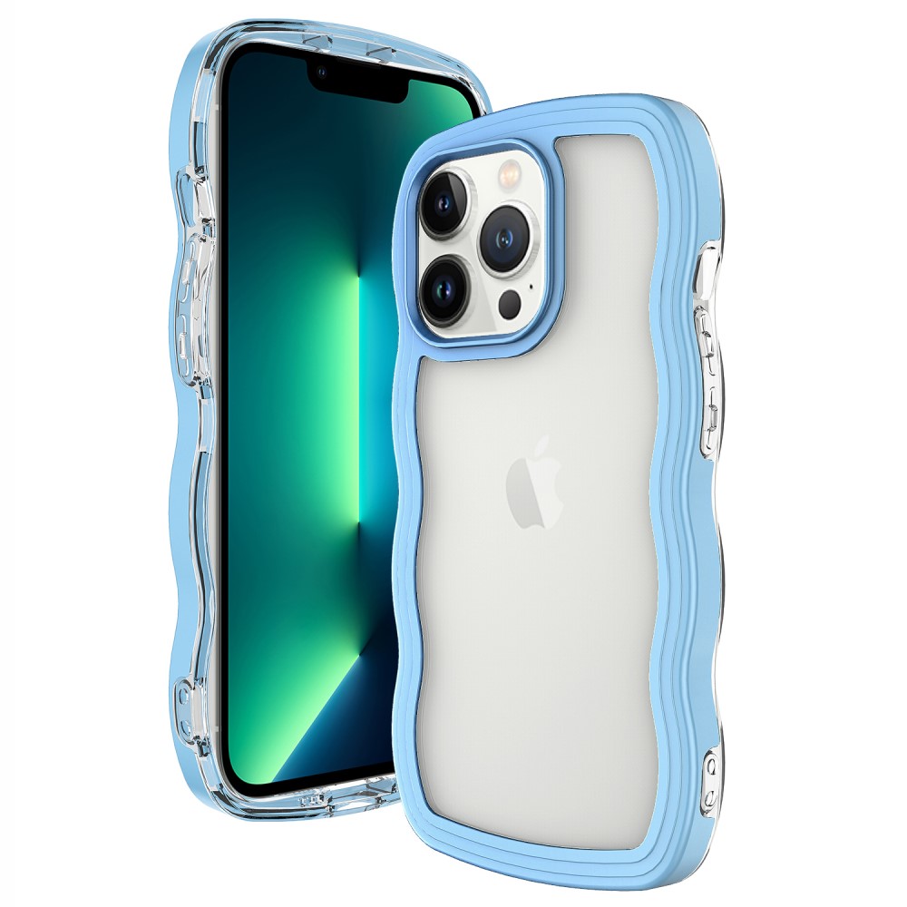  iPhone 15 Pro Max Skal Wavy Hybrid Transparent/Blå
