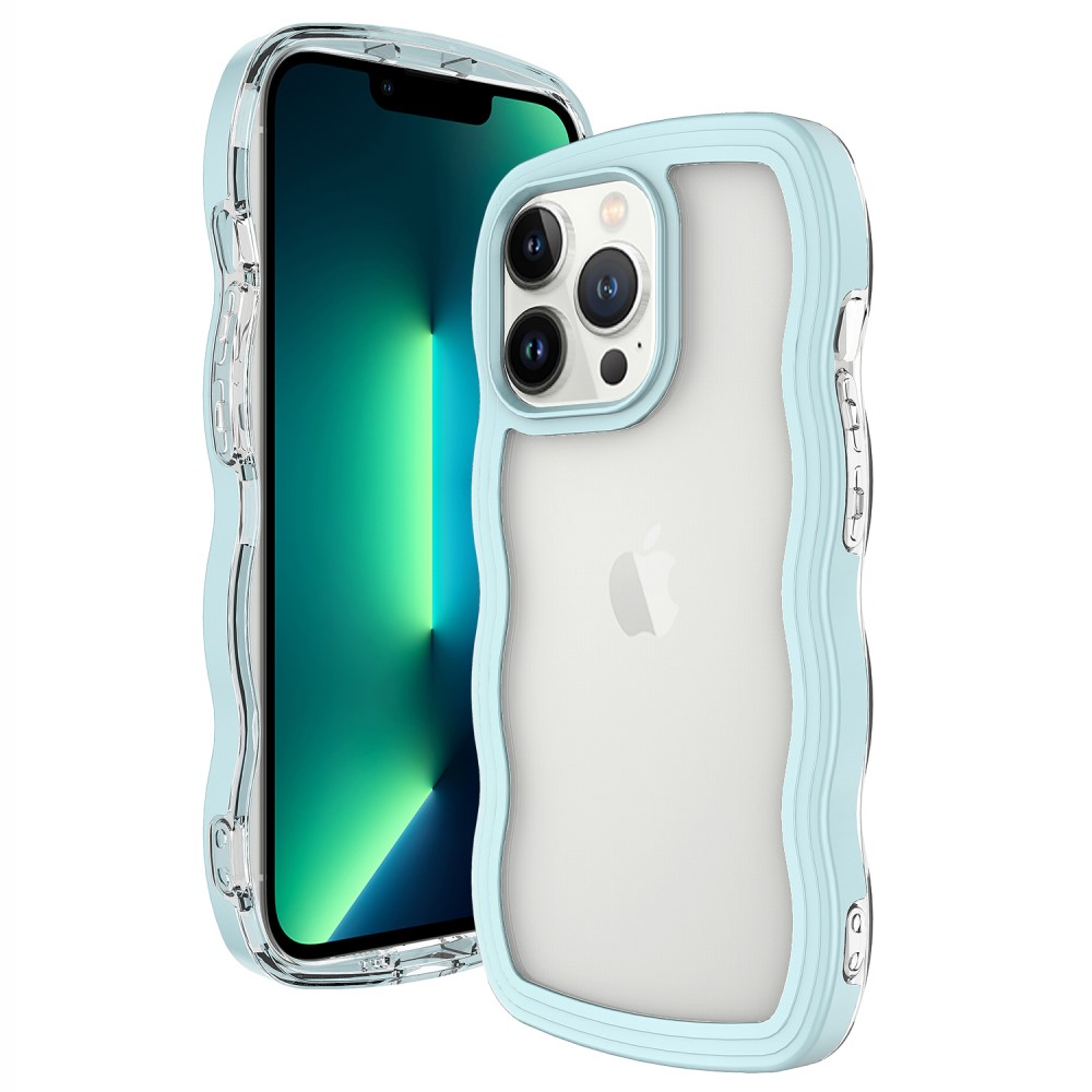  iPhone 15 Pro Skal Wavy Hybrid Transparent/Grön