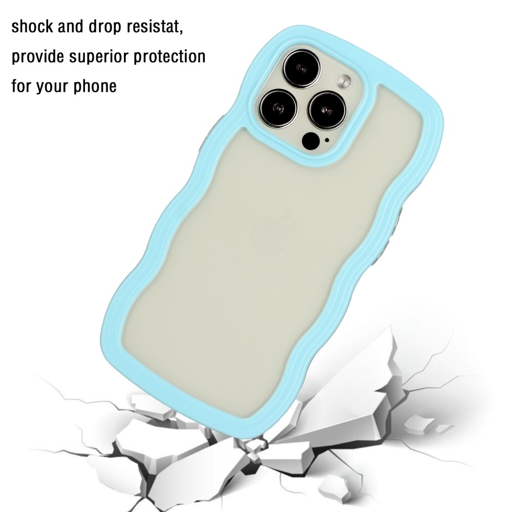  iPhone 15 Pro Skal Wavy Hybrid Transparent/Blå
