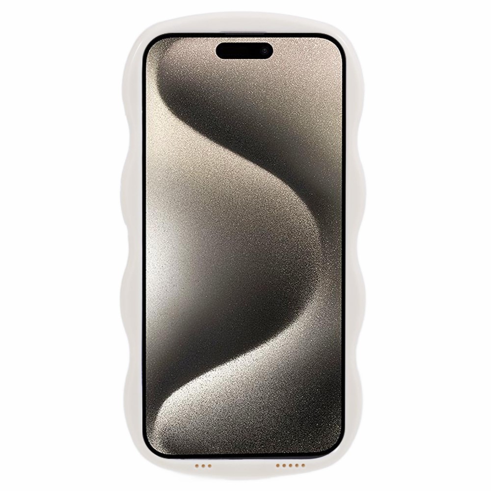  iPhone 15 Mobilskal Wavy Textur Beige