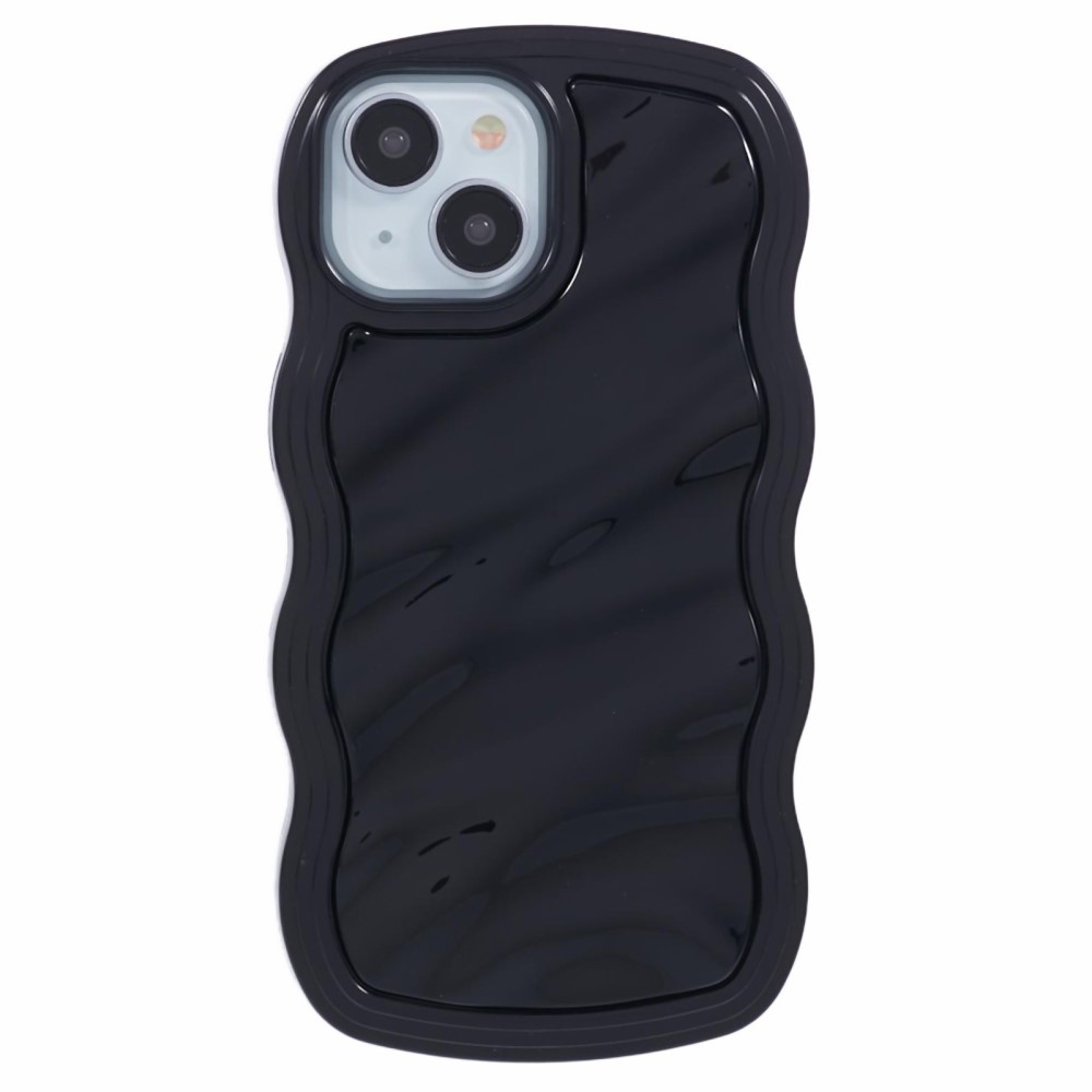  iPhone 15 Mobilskal Wavy Textur Svart