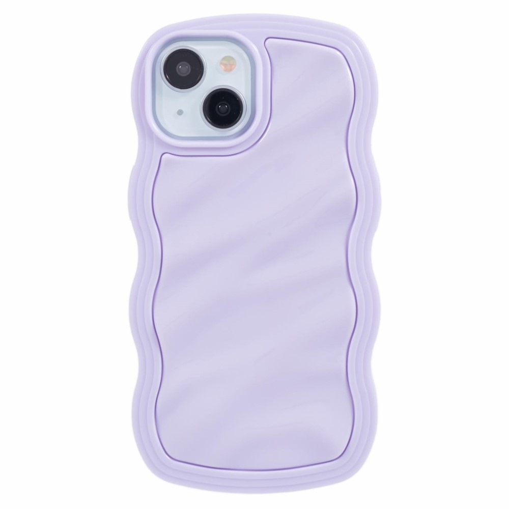  iPhone 15 Mobilskal Wavy Textur Lila