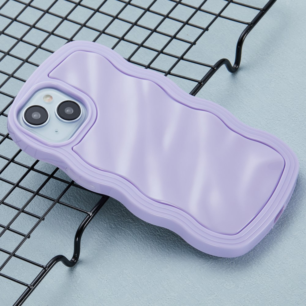 iPhone 15 Mobilskal Wavy Textur Lila
