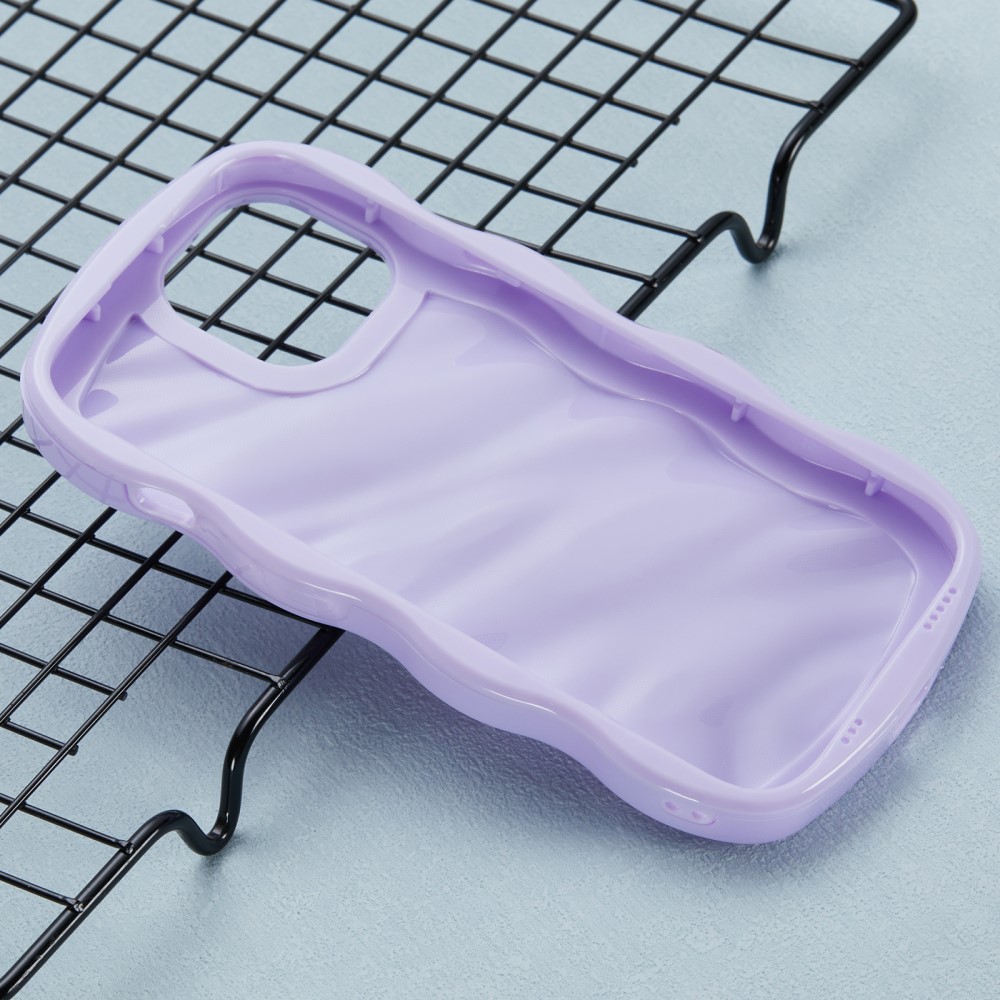  iPhone 15 Mobilskal Wavy Textur Lila