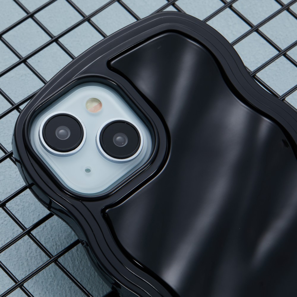  iPhone 14 Mobilskal Wavy Textur Svart