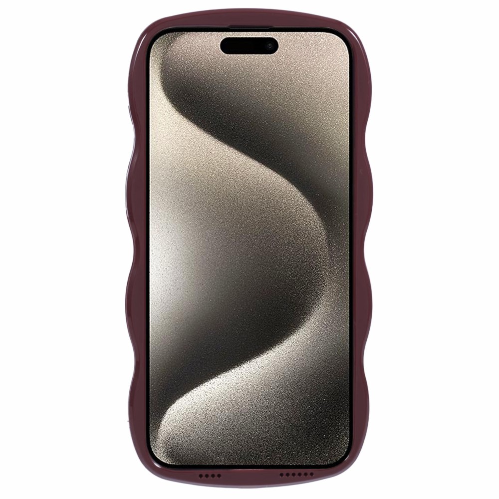  iPhone 15 Pro Max Mobilskal Wavy Textur Vinröd