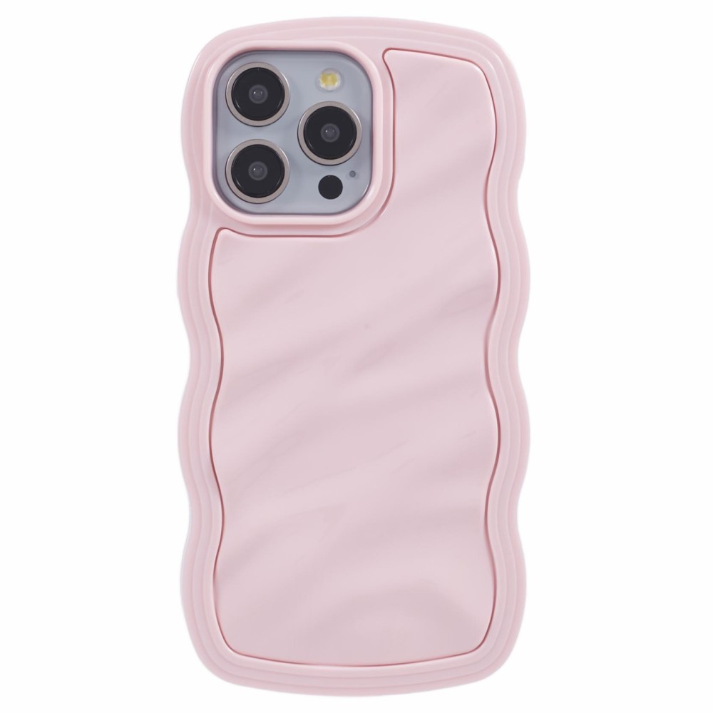  iPhone 15 Pro Max Mobilskal Wavy Textur Rosa