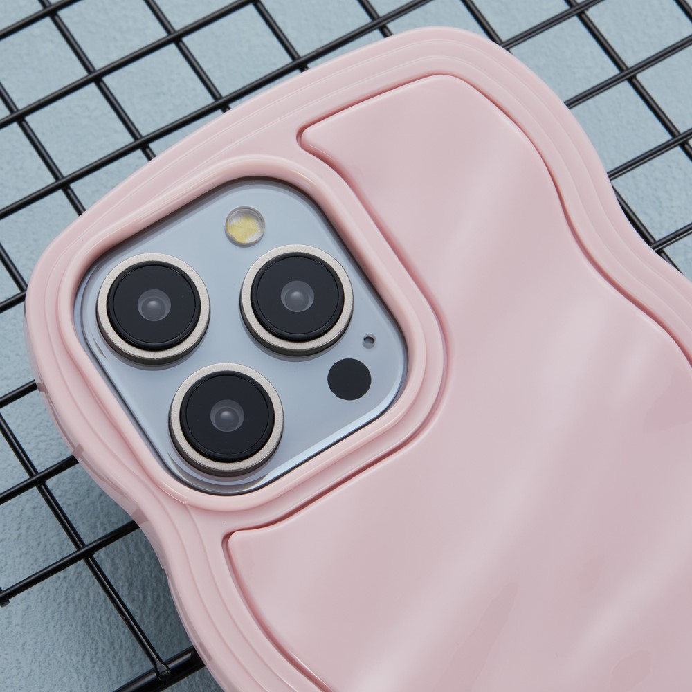  iPhone 15 Pro Max Mobilskal Wavy Textur Rosa